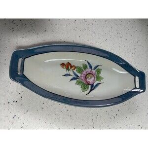 Vintage Pierced Serving Platter, Floral  Design  Japan  12" Chikaramachi